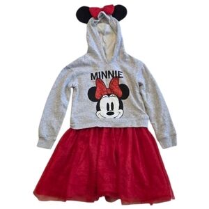 Disney Minnie Mouse Gray and Red Dress